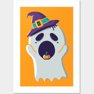 Boo Cute Ghost Halloween Posters and Art